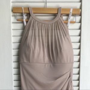 David's Bridal Halter Bridesmaid Dress Champagne